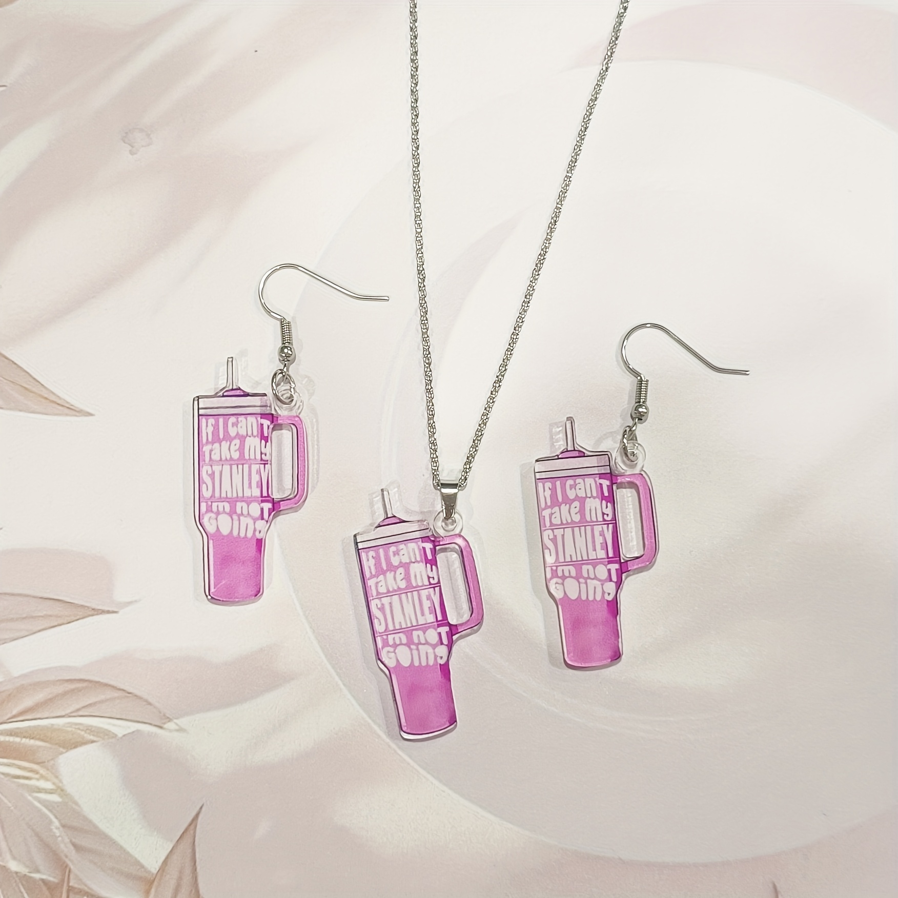 2D Flat Cute Cartoon Style Men's Earrings & Necklace Set